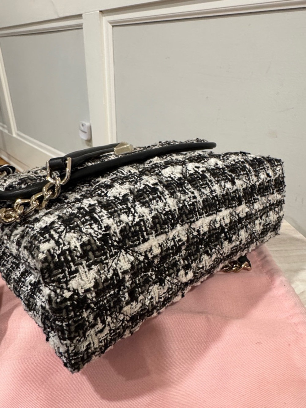 Kate Spade Bag Natalia Black & White Tweed Convertible Shoulder Crossbody Bag - Picture 8 of 17